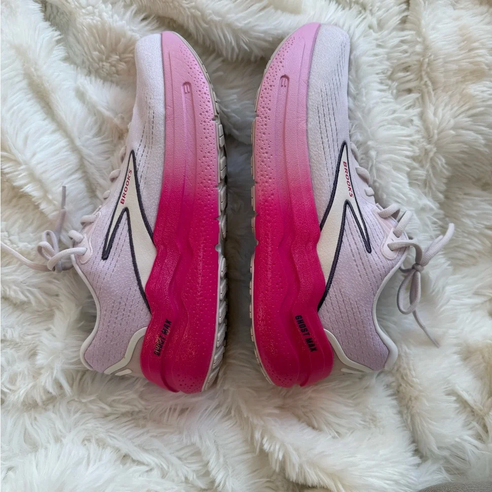 Brooks Empower Her Ghost Max 2 Running Shoe Sport Fuchsia/Orchid/White Sz 10 - Picture 6 of 14